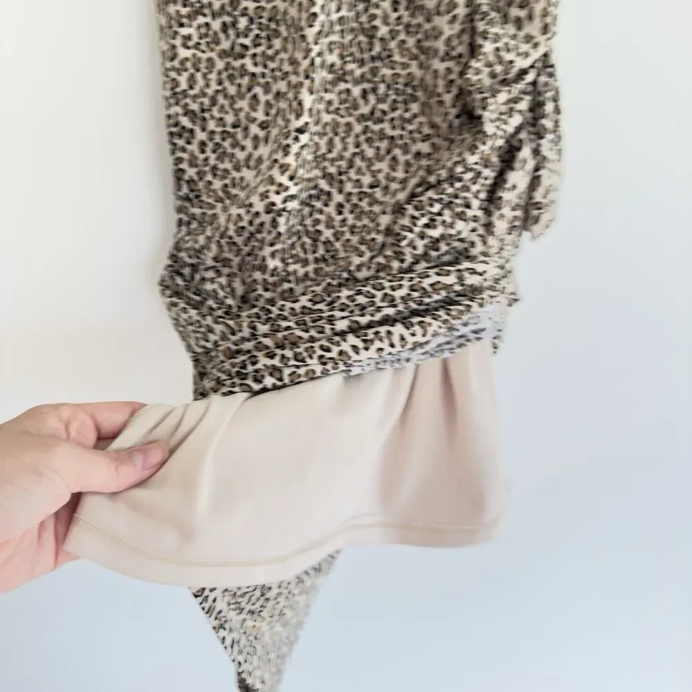 Betsy‎ Johnson Leopard Print Sleeveless Ruched Dress Women’s 10 Y2K 2010s Party